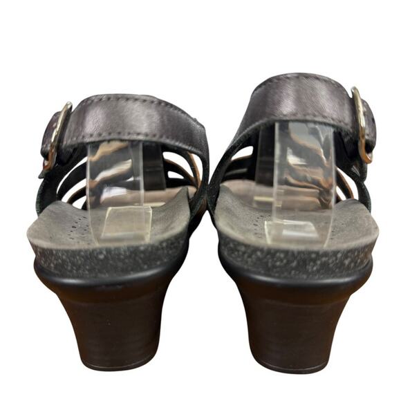 SAS Allegro Lusso Women Metallic Chunky Heel Sandals Strappy Leather Shoes 7.5 N - Picture 11 of 16